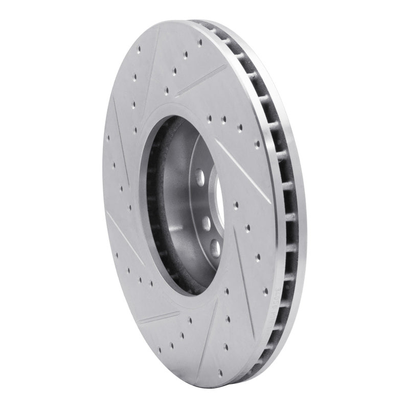 R1 Concepts R1 00-06 BMW X5 Front Right Drilled & Slotted Silver Brake Rotor