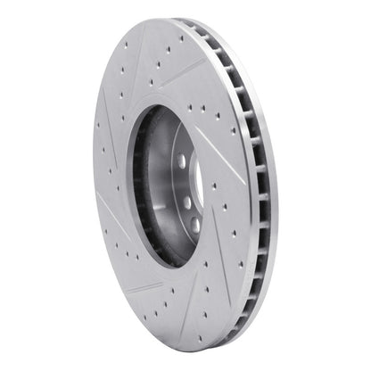 R1 Concepts R1 00-06 BMW X5 Front Right Drilled & Slotted Silver Brake Rotor