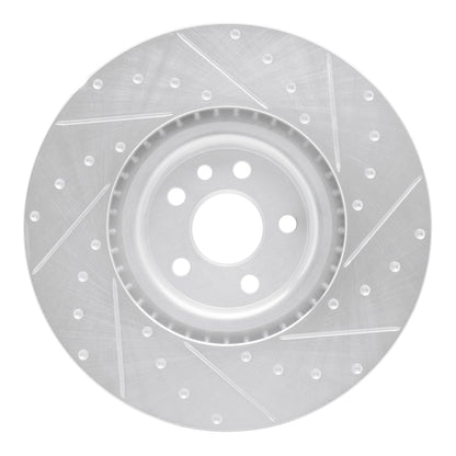 R1 Concepts R1 18-20 Jaguar E-Pace Front Left Drilled & Slotted Silver Brake Rotor