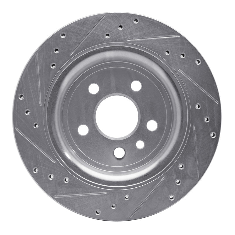 R1 Concepts R1 07-18 Volvo XC70 Rear Right Drilled & Slotted Silver Brake Rotor