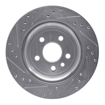 R1 Concepts R1 07-18 Volvo XC70 Rear Right Drilled & Slotted Silver Brake Rotor
