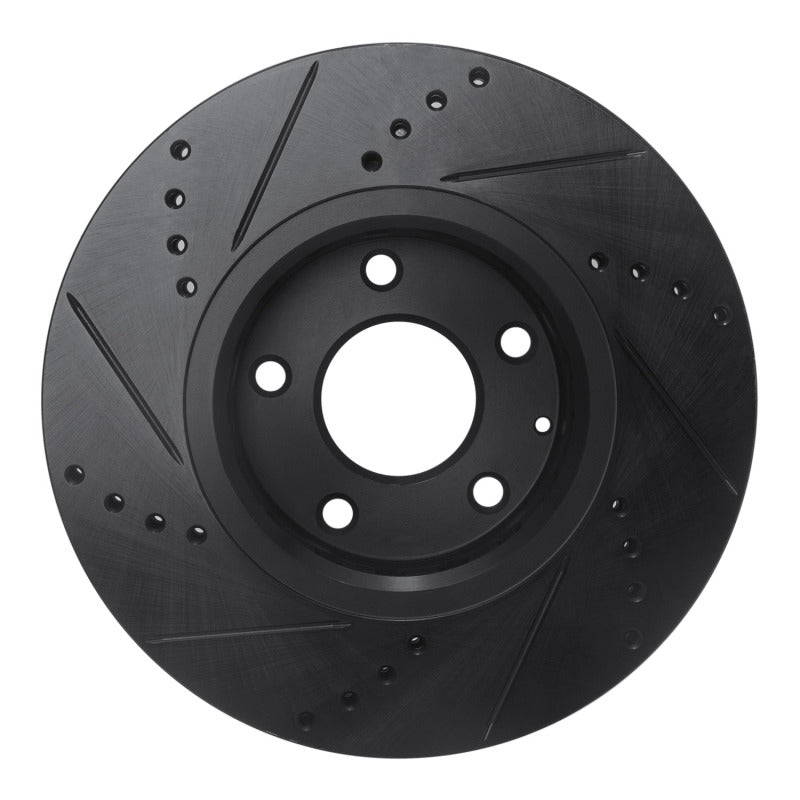 R1 Concepts R1 16-25 Mazda 6 Front Right Drilled & Slotted Black Brake Rotor