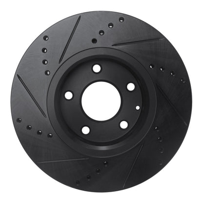 R1 Concepts R1 16-25 Mazda 6 Front Right Drilled & Slotted Black Brake Rotor