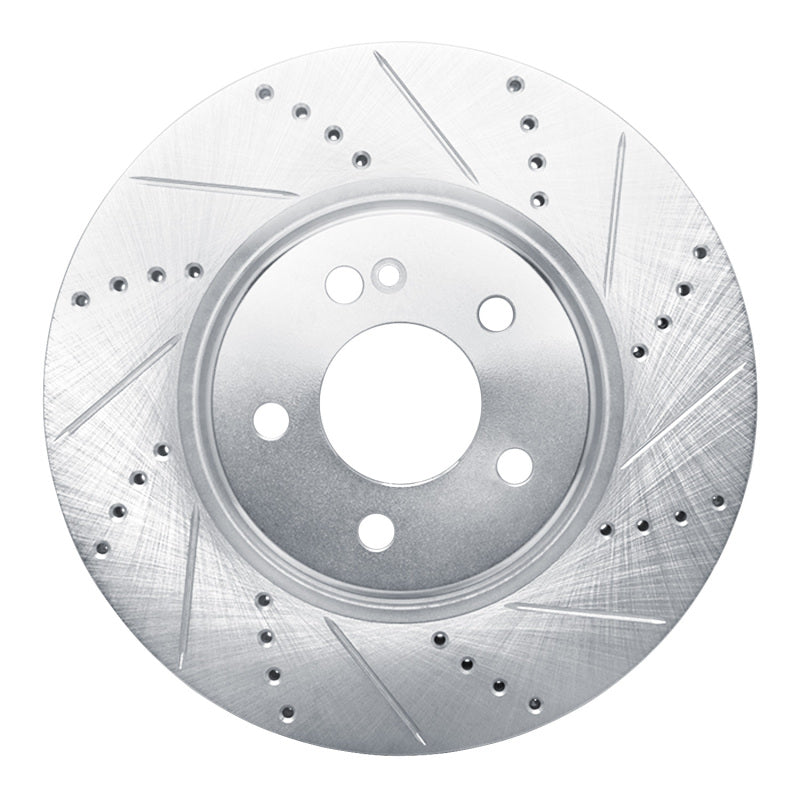 R1 Concepts R1 16-23 Mercedes-Benz GLC43 AMG Rear Right Drilled & Slotted Silver Brake Rotor