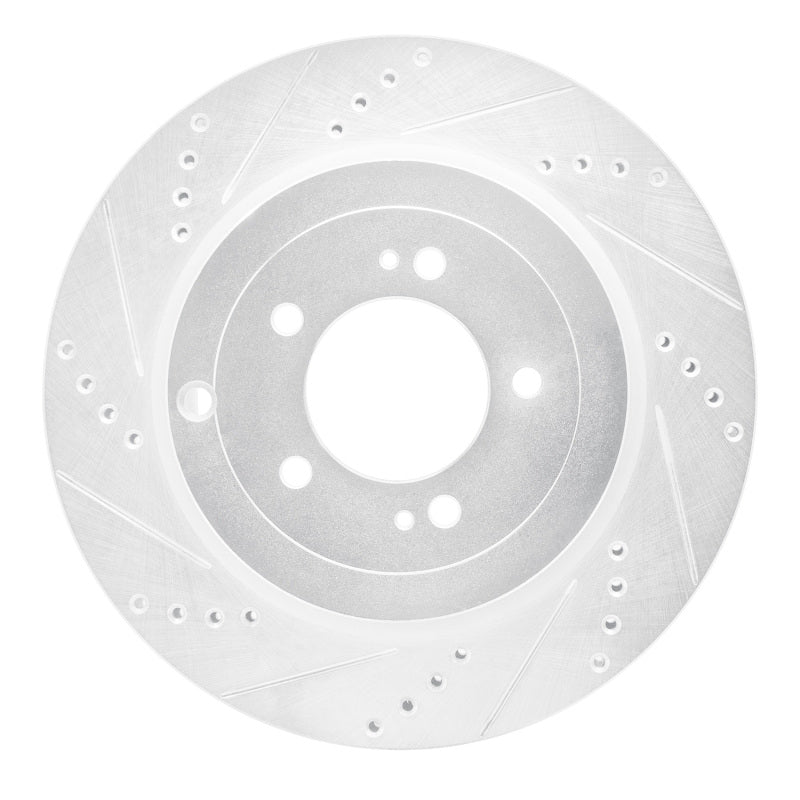 R1 Concepts R1 08-15 Mitsubishi Lancer Rear Left Drilled & Slotted Silver Brake Rotor