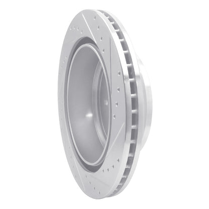 R1 Concepts R1 16-24 Nissan Titan XD Rear Left Drilled & Slotted Silver Brake Rotor