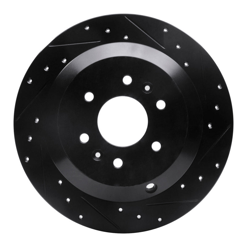 R1 Concepts R1 09-10 Kia BORREGO Rear Right Drilled & Slotted Black Brake Rotor