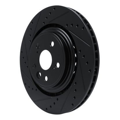 R1 Concepts R1 20-25 Lexus RX350h Front Left Drilled & Slotted Black Brake Rotor