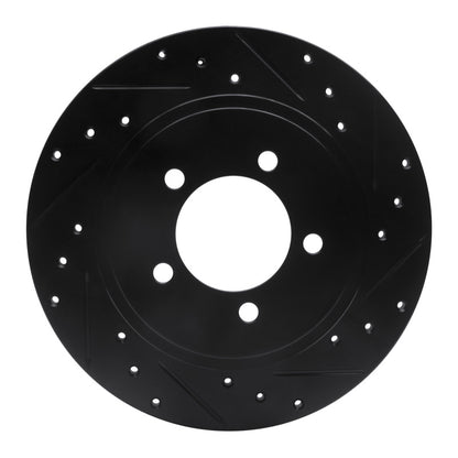 R1 Concepts R1 02-10 Ford Explorer Rear Right Drilled & Slotted Black Brake Rotor
