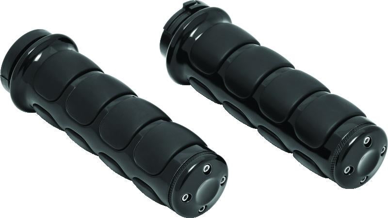 Kuryakyn ISO Grips Without Throttle Boss Dual Cable Black