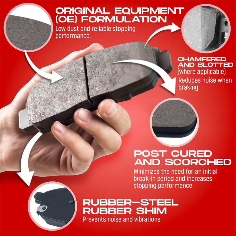 R1 Concepts R1 15-17 Genesis G80 Front Drill/Slot Carbon Coated Rotor Set w/Optimum Pads