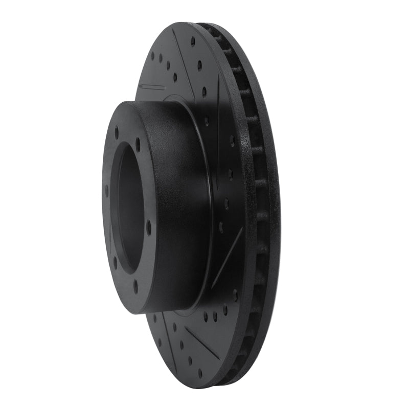 R1 Concepts R1 91-98 Toyota 4Runner Front Right Drilled & Slotted Black Brake Rotor