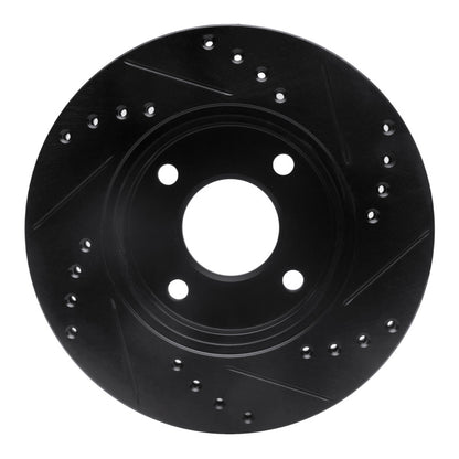 R1 Concepts R1 00-15 Ford Focus Front Left Drilled & Slotted Black Brake Rotor