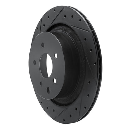 R1 Concepts R1 07-15 Infiniti Q60 Rear Left Drilled & Slotted Black Brake Rotor