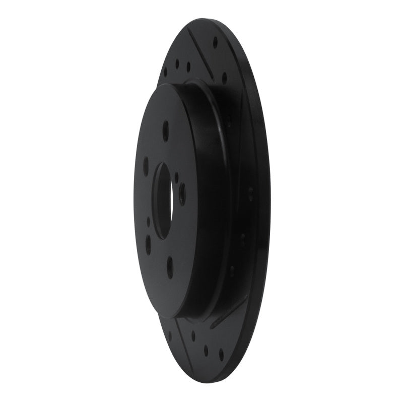 R1 Concepts R1 09-24 Lexus CT200H Rear Right Drilled & Slotted Black Brake Rotor