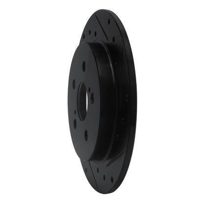 R1 Concepts R1 09-24 Lexus CT200H Rear Right Drilled & Slotted Black Brake Rotor