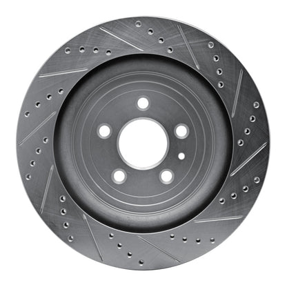 R1 Concepts R1 13-19 Ford Explorer Rear Left Drilled & Slotted Silver Brake Rotor