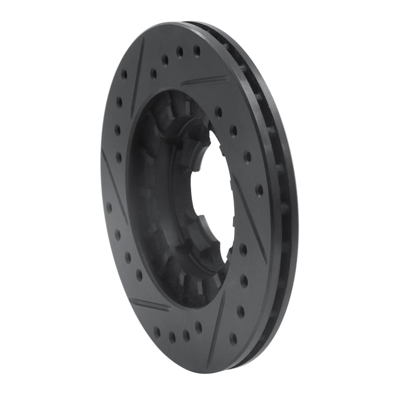 R1 Concepts R1 87-94 Subaru Justy Front Right Drilled & Slotted Black Brake Rotor