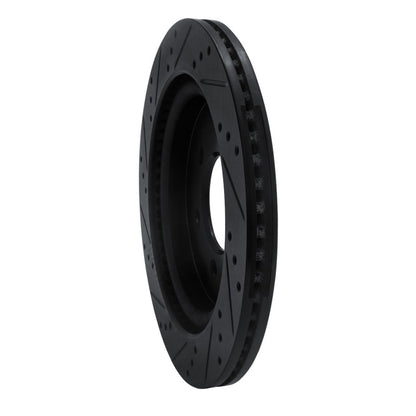 R1 Concepts R1 18-21 Ford F-150 RWD Rear Right Drilled & Slotted Black Brake Rotor