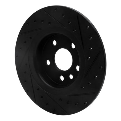 R1 Concepts R1 15-20 Jaguar E-Pace Rear Left Drilled & Slotted Black Brake Rotor