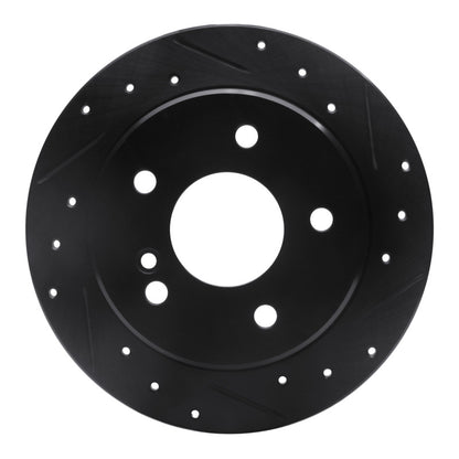 R1 Concepts R1 94-98 Mercedes-Benz C220 Rear Right Drilled & Slotted Black Brake Rotor