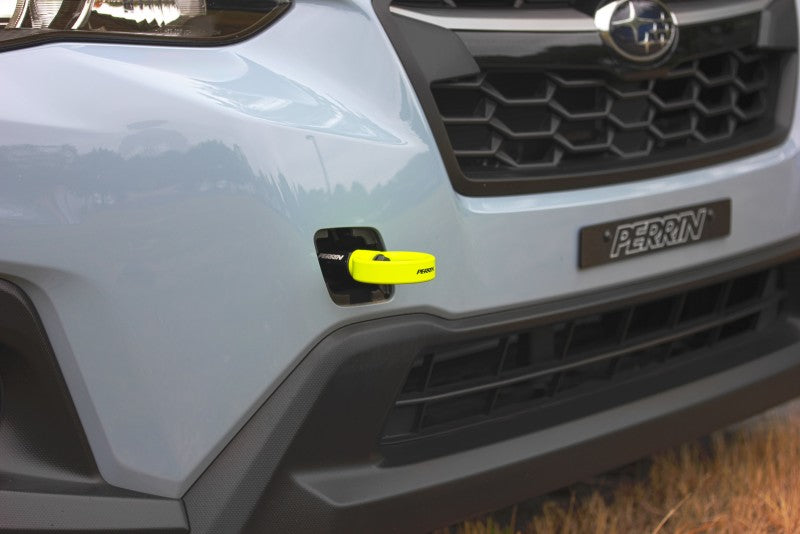 Perrin Performance PERRIN 22-26 Subaru WRX / 18-23 Crosstrek / 20-25 OBXT Tow Hook Kit (Front) - Neon Yellow