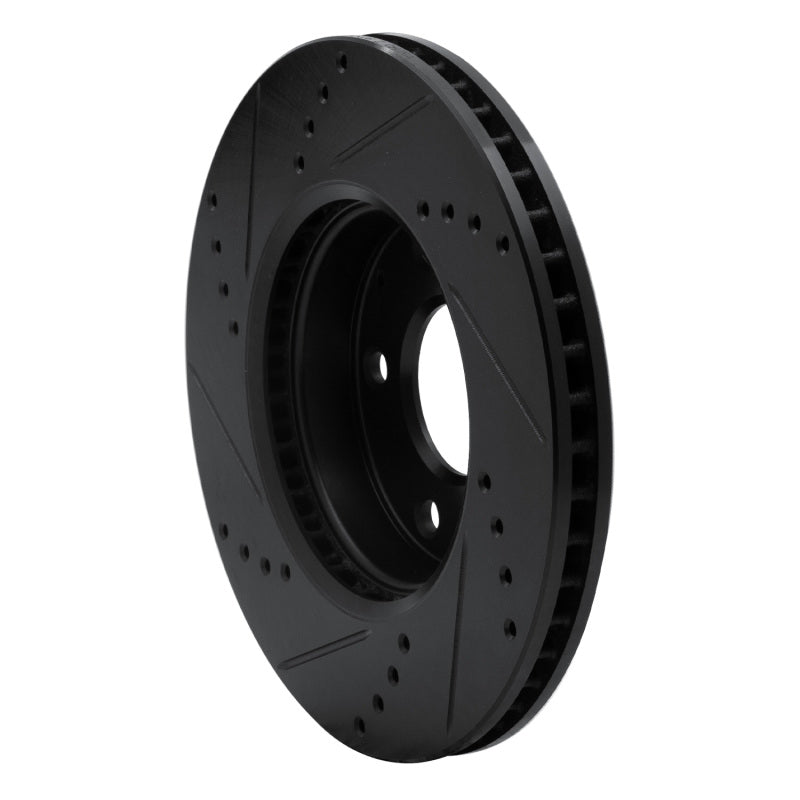 R1 Concepts R1 14-24 Mazda CX-3 Front Right Drilled & Slotted Black Brake Rotor