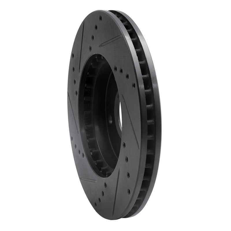 R1 Concepts R1 01-03 Hyundai XG350 Front Right Drilled & Slotted Black Brake Rotor