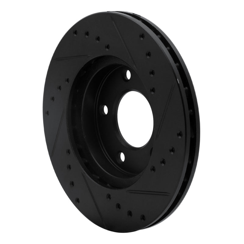 R1 Concepts R1 92-03 Mazda 929 Front Left Drilled & Slotted Black Brake Rotor