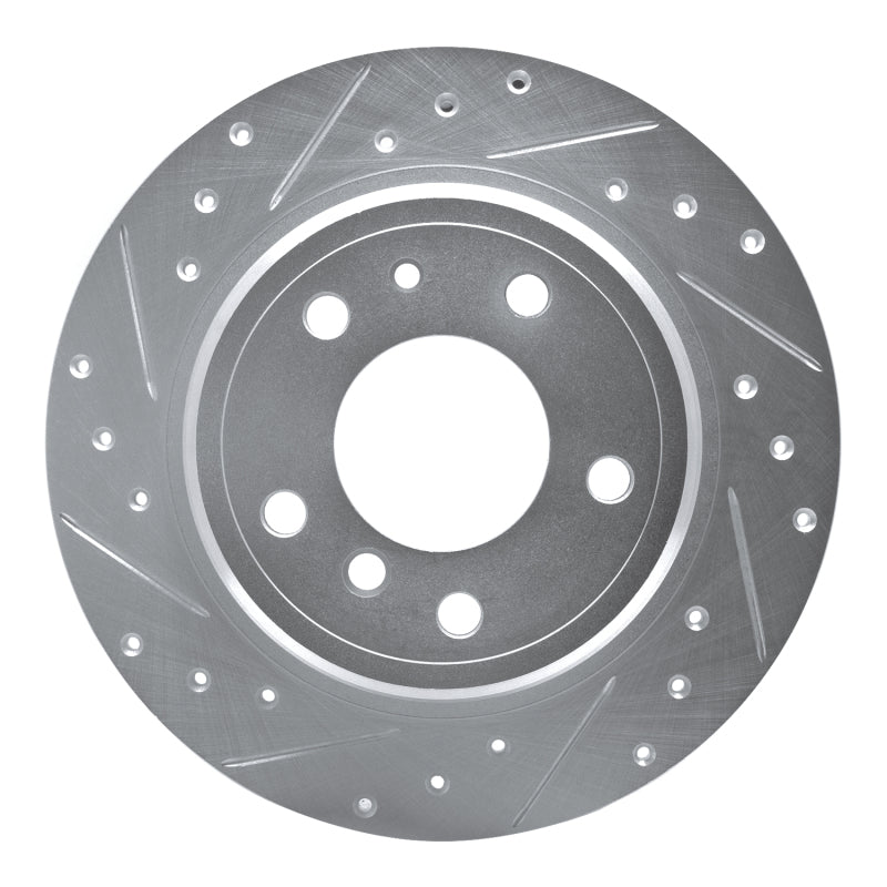R1 Concepts R1 89-95 BMW 535I Rear Left Drilled & Slotted Silver Brake Rotor