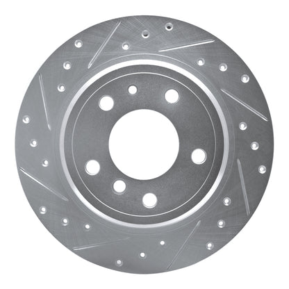R1 Concepts R1 89-95 BMW 535I Rear Left Drilled & Slotted Silver Brake Rotor