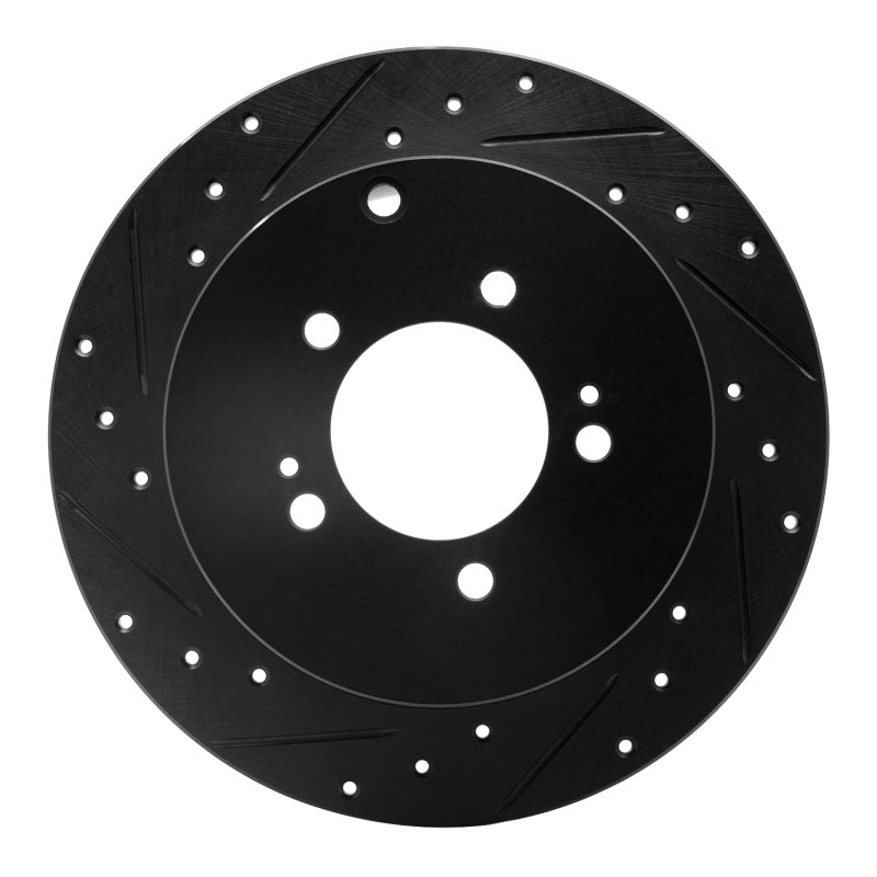 R1 Concepts R1 07-15 Mitsubishi Outlander Rear Left Drilled & Slotted Black Brake Rotor