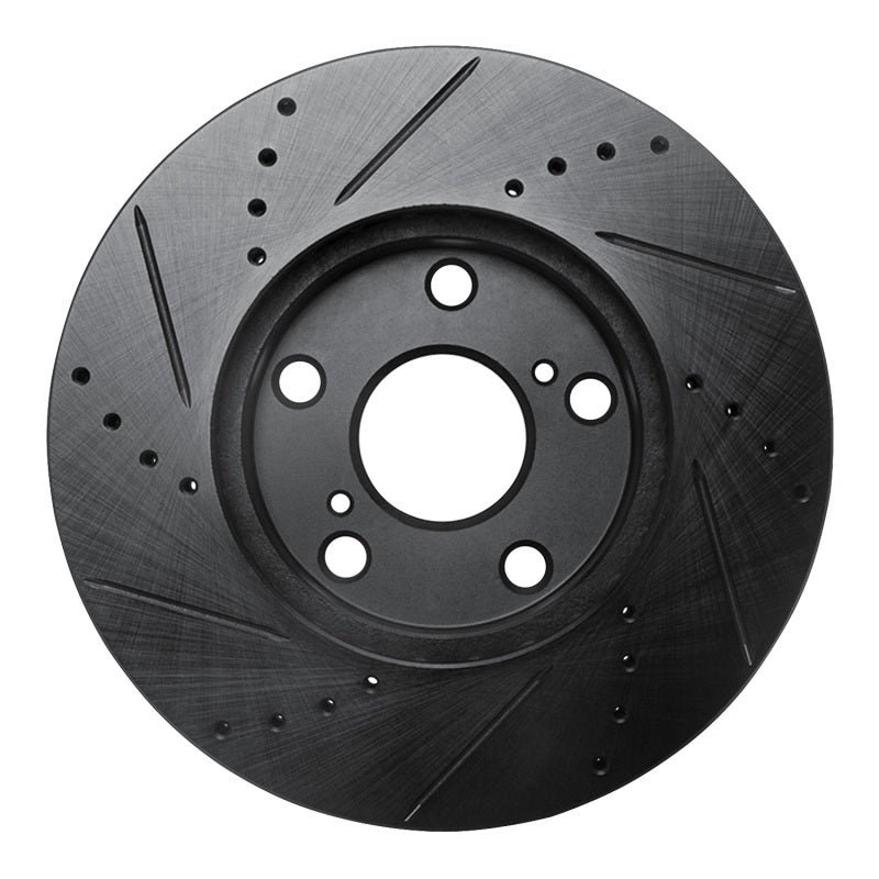 R1 Concepts R1 92-06 Lexus ES300 Front Right Drilled & Slotted Black Brake Rotor