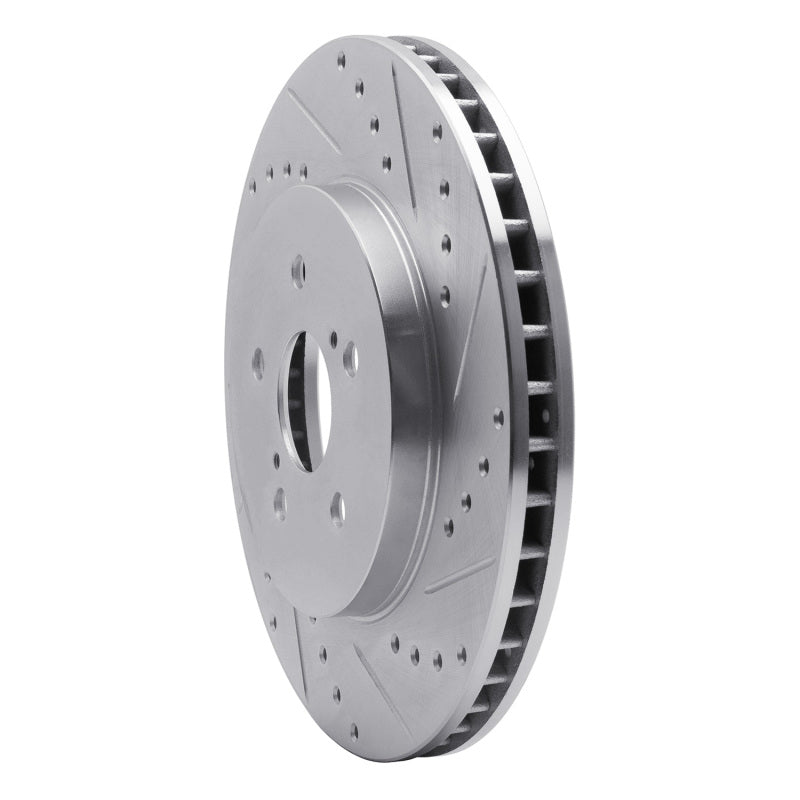 R1 Concepts R1 04-09 Lexus RX330 Front Right Drilled & Slotted Silver Brake Rotor