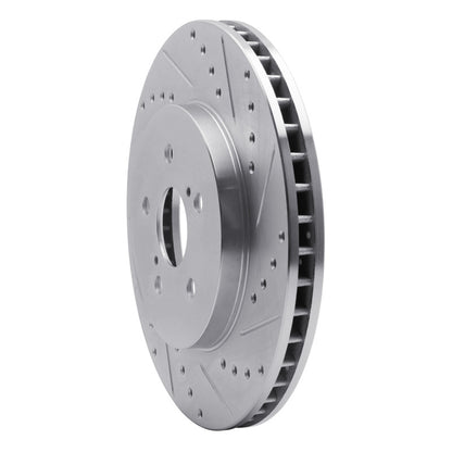 R1 Concepts R1 04-09 Lexus RX330 Front Right Drilled & Slotted Silver Brake Rotor
