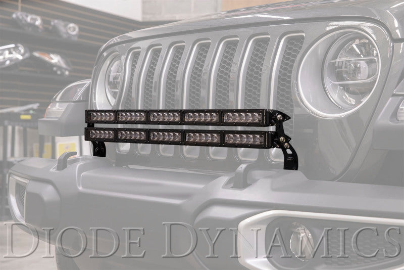 Diode Dynamics 18-21 Jeep JL Wrangler/Gladiator SS30 Bumper Bracket Kit - Amber Combo (Single)
