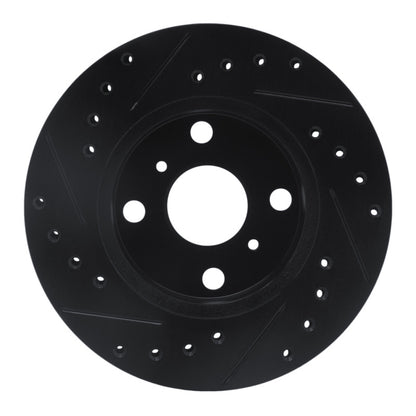R1 Concepts R1 88-92 Geo Prizm Front Right Drilled & Slotted Black Brake Rotor