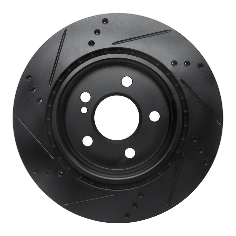 R1 Concepts R1 14-19 Mercedes-Benz CLA250 Rear Right Drilled & Slotted Black Brake Rotor