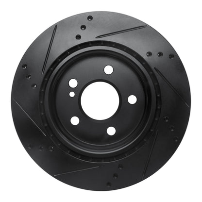 R1 Concepts R1 14-19 Mercedes-Benz CLA250 Rear Right Drilled & Slotted Black Brake Rotor