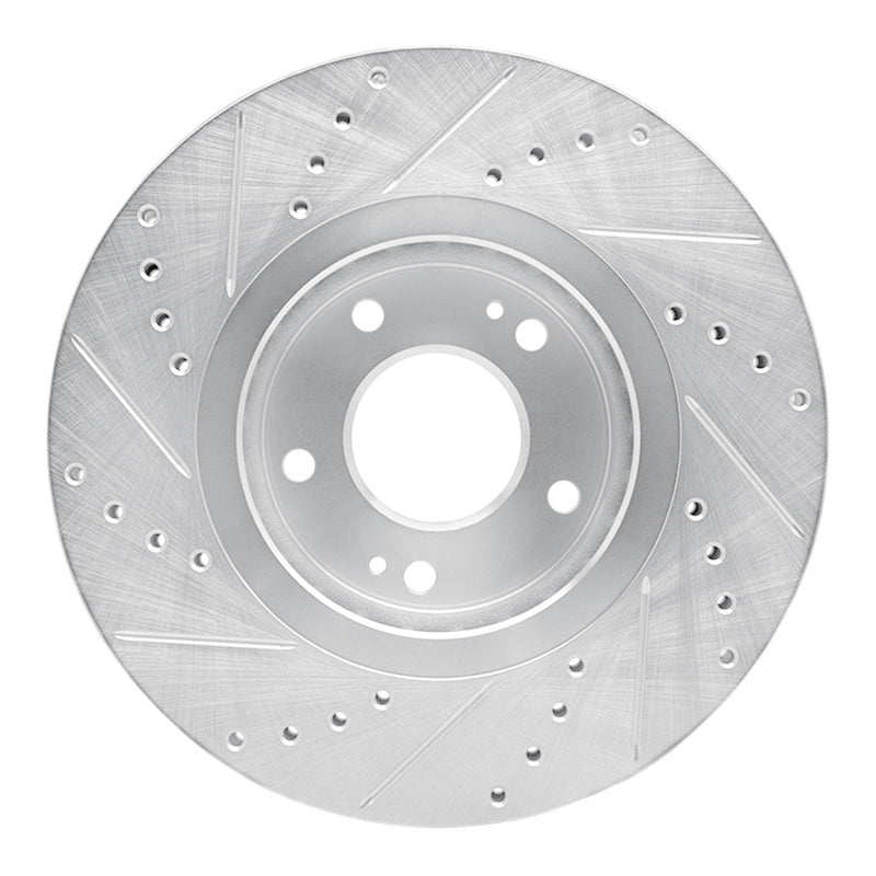 R1 Concepts R1 04-11 Hyundai AZERA Front Right Drilled & Slotted Silver Brake Rotor
