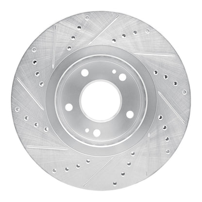R1 Concepts R1 04-11 Hyundai AZERA Front Right Drilled & Slotted Silver Brake Rotor