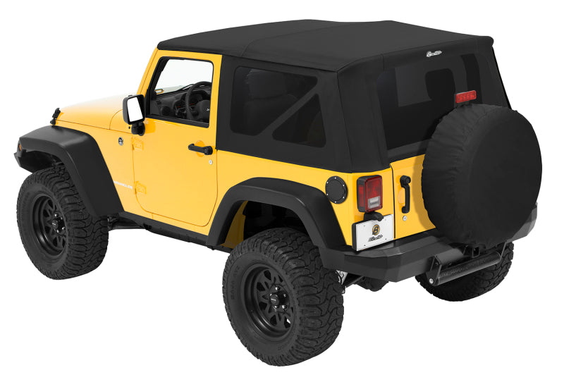 Bestop 10-18 Jeep Wrangler JK 2-Door Rep A-Top (Blk Diamond Sailcloth Tinted Windows No Door Skins)