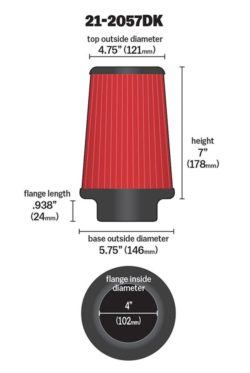 AEM Induction AEM Dryflow 4in x 7in Dryflow