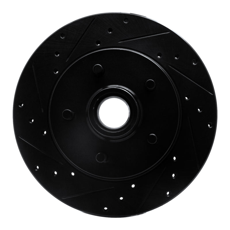 R1 Concepts R1 88-94 Chevrolet C1500 Front Left Drilled & Slotted Black Brake Rotor