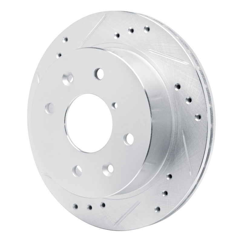 R1 Concepts R1 84-85 Mazda RX-7 Rear Left Drilled & Slotted Silver Brake Rotor