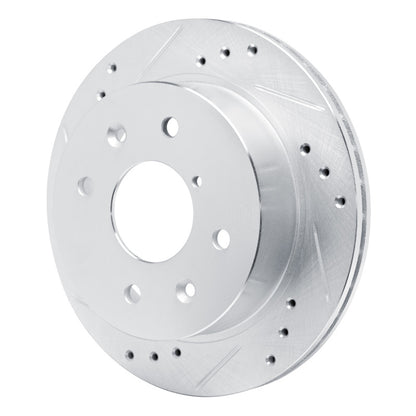 R1 Concepts R1 84-85 Mazda RX-7 Rear Left Drilled & Slotted Silver Brake Rotor
