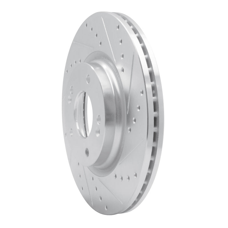 R1 Concepts R1 2020-2025 Hyundai Elantra Front Right Drilled & Slotted Silver Brake Rotor