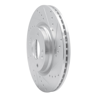 R1 Concepts R1 2020-2025 Hyundai Elantra Front Right Drilled & Slotted Silver Brake Rotor