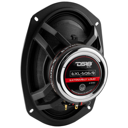 DS18 6x9in 160 Watts RMS 3 ohm 2-Way Coaxial Speakers And Component System w/ Fiberglass Cone