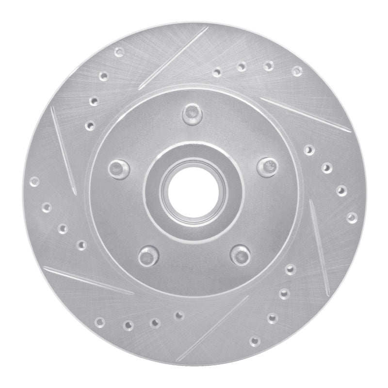 R1 Concepts R1 70-72 Dodge Charger Front Left Drilled & Slotted Silver Brake Rotor